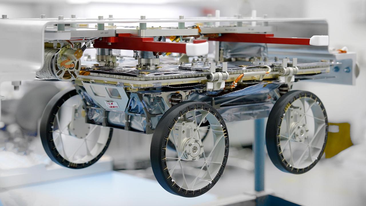 Componente robótico de precisión del rover CADRE — NASA/JPL-Caltech